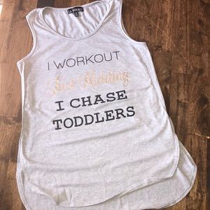 Funny workout tank athletic size small